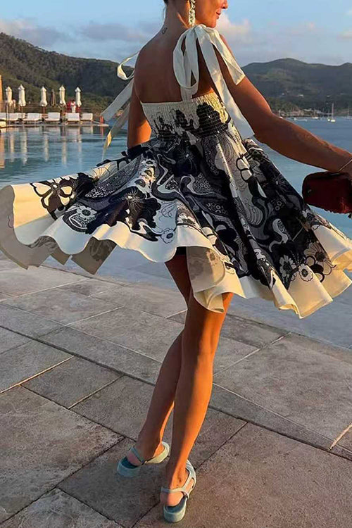 Heididress Bow Shoulder Floral Print Mini Cami Dress