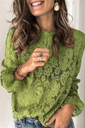 Heididress Floral Lace Crochet Hollow Out Shirts