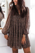 Heididress V Neck Leopard Swing Mini Dress