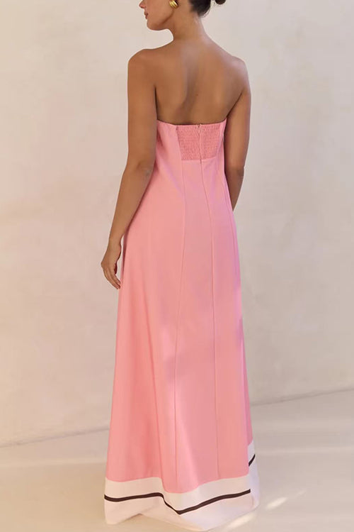 Heididress Strapless Color Block Loose Fit Maxi Dress