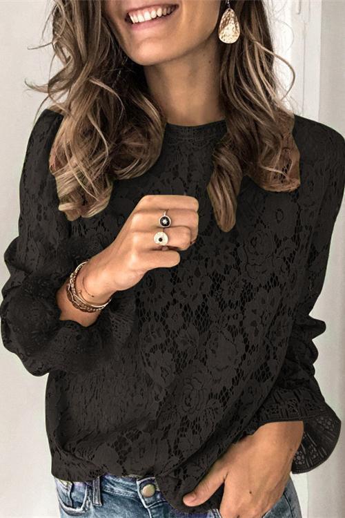 Heididress Floral Lace Crochet Hollow Out Shirts