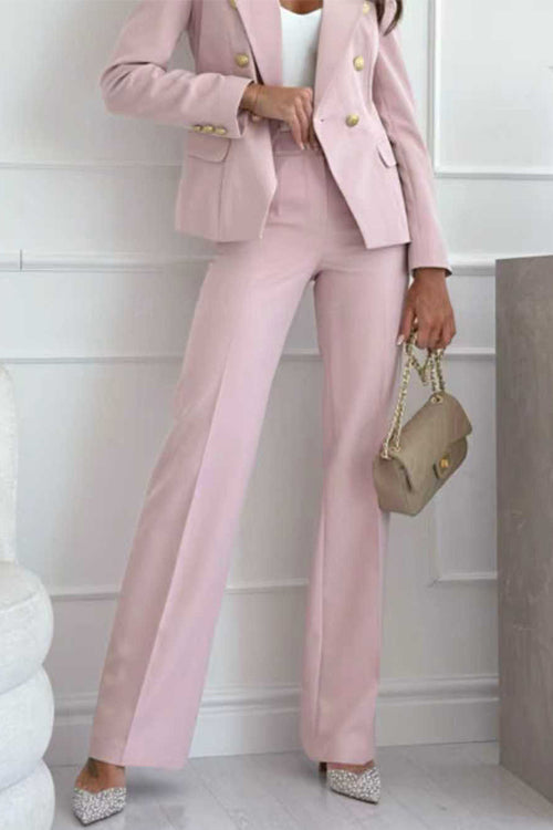 High Waist Straight Leg Suit Pants