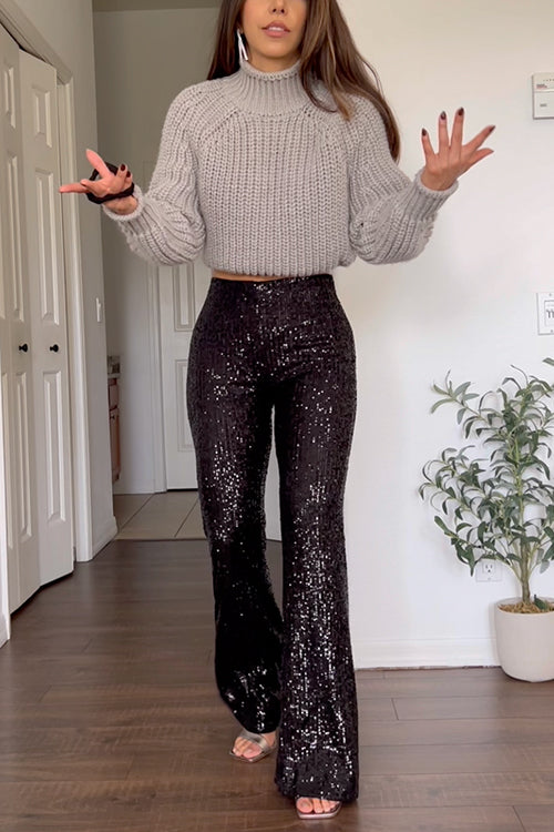 Heididress High Rise Sequin Bell Bottom Pants