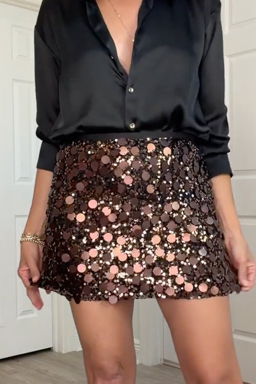 Heididress Glitter Sequin Bodycon Mini Skirt
