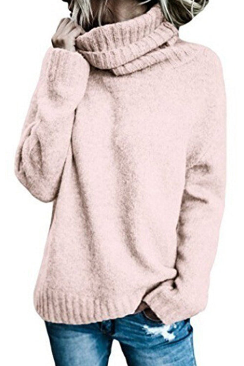 Heididress Turtleneck Side Split Solid Casual Sweater