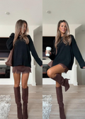 Heididress Crewneck Drop Shoulder Solid Knitted Pullover Sweater