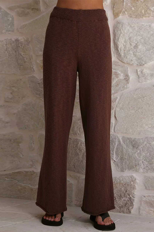 Elastic Waist Wide Leg Knit Pants