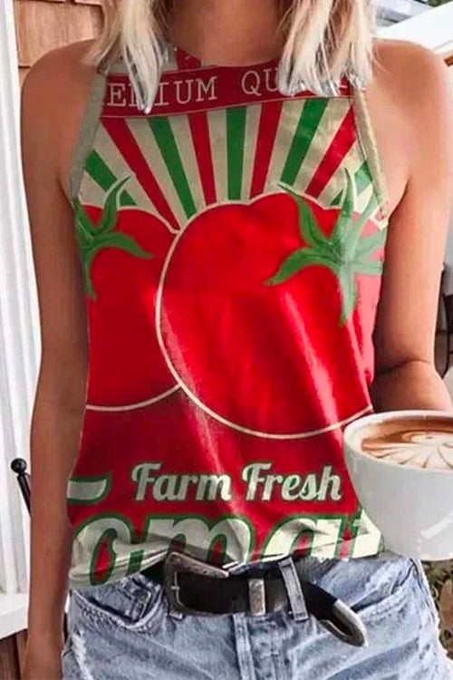 Heididress Cute Crewneck Graphic Printed Tank Top