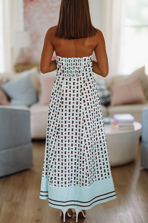 Heididress Strapless Color Block Loose Fit Maxi Dress