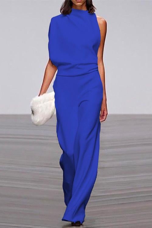 Heididress One Shoulder Waisted Wide Leg Jumpsuit