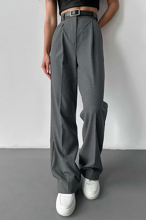 Heididress High Rise Pocketed Straight Leg Suit Pants