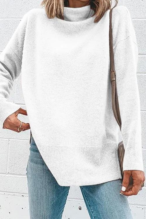 Heididress Janice Turtleneck Side Split Long Sleeve Top