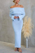 Heididress Off Shoulder Long Sleeves Bodycon Stretchy Maxi Dress