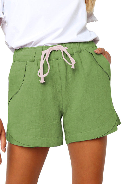 Heididress Drawstring High Waist Solid Casual Shorts
