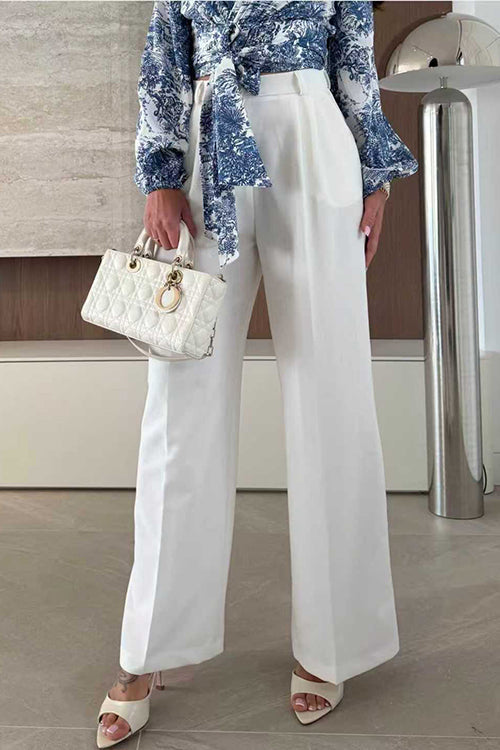 High Rise Pocketed Wide Leg Pants