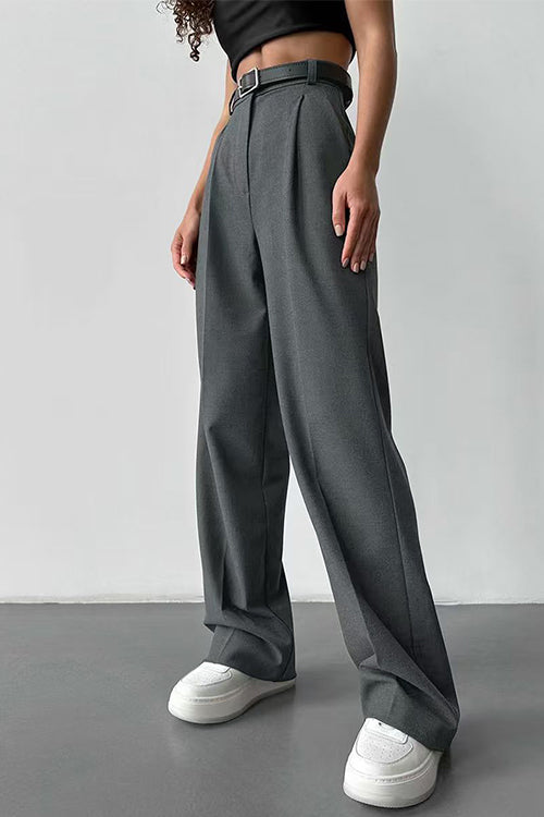 Heididress High Rise Pocketed Straight Leg Suit Pants