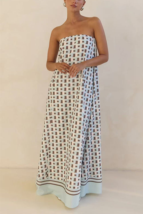 Heididress Strapless Color Block Loose Fit Maxi Dress