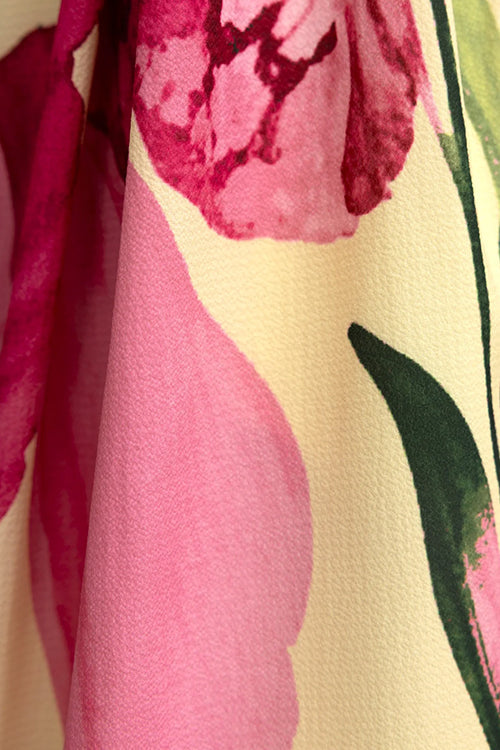 Sleeveless Crop Top and Wide Leg Pants Printed Set