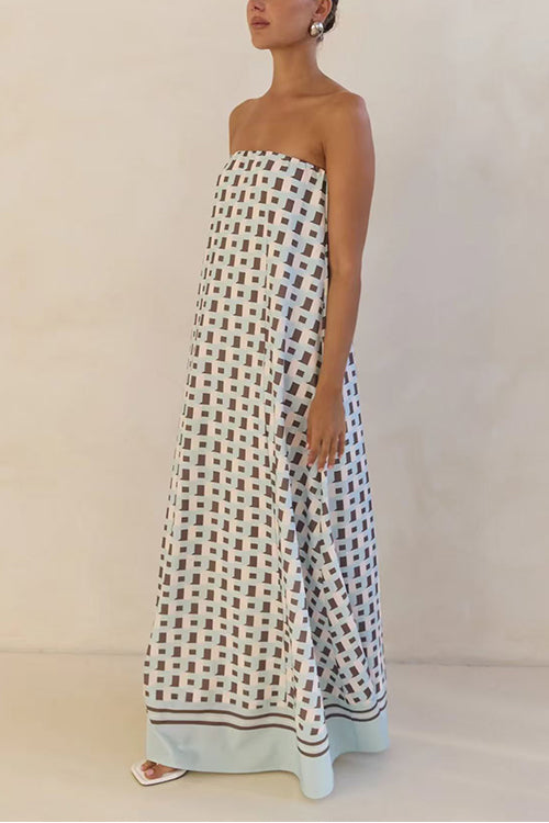 Heididress Strapless Color Block Loose Fit Maxi Dress