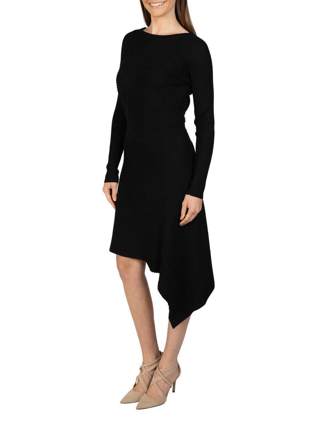 Asymmetrical Knit Sweater Dress