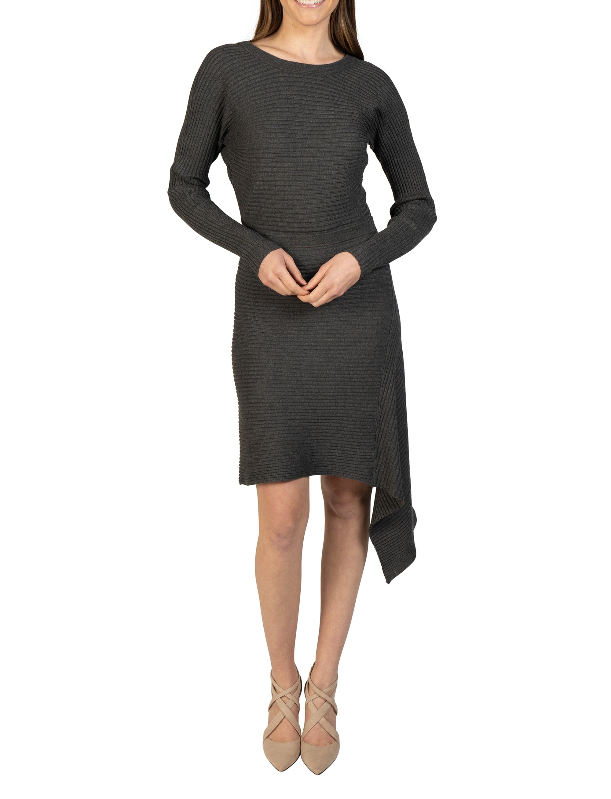 Asymmetrical Knit Sweater Dress