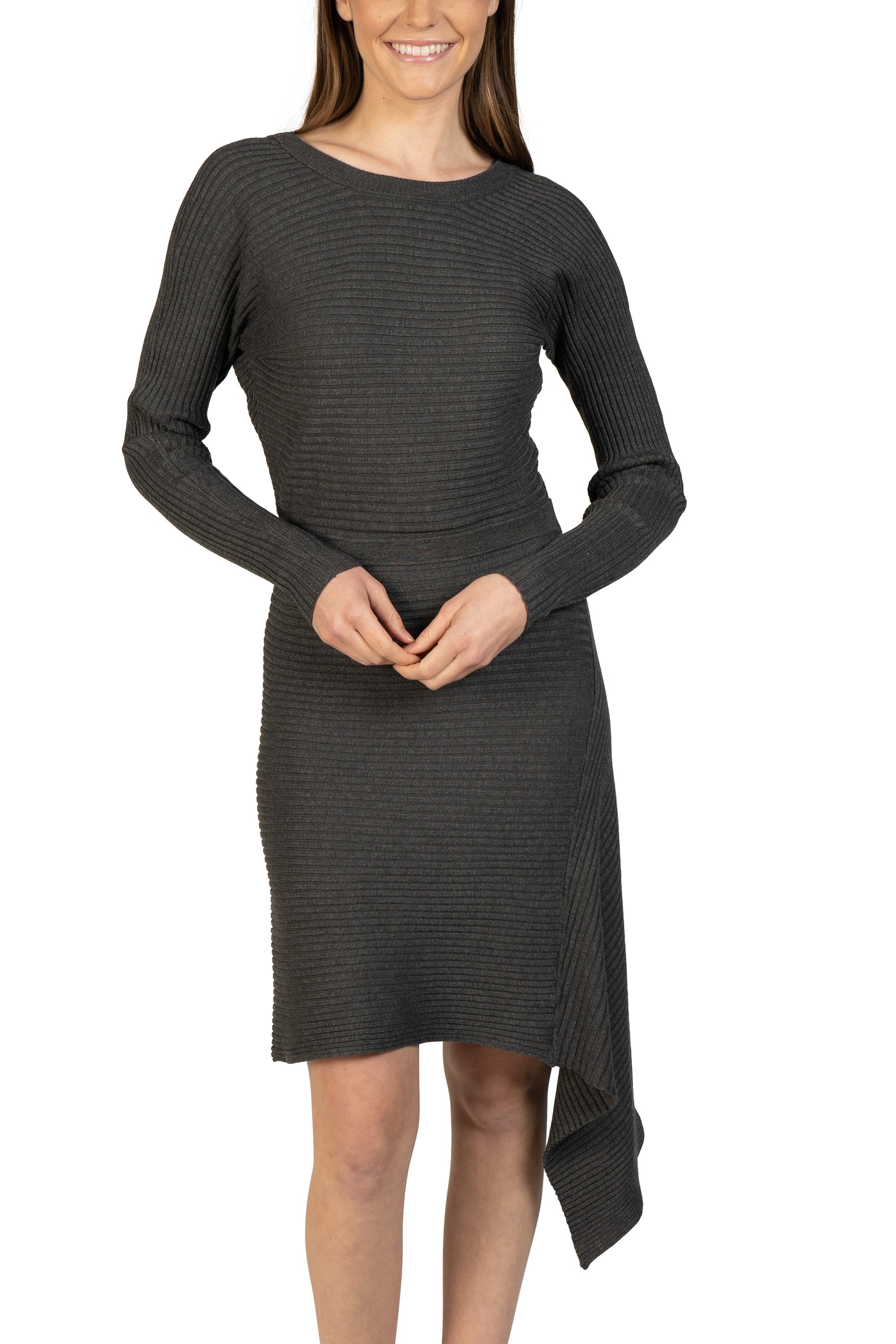 Asymmetrical Knit Sweater Dress