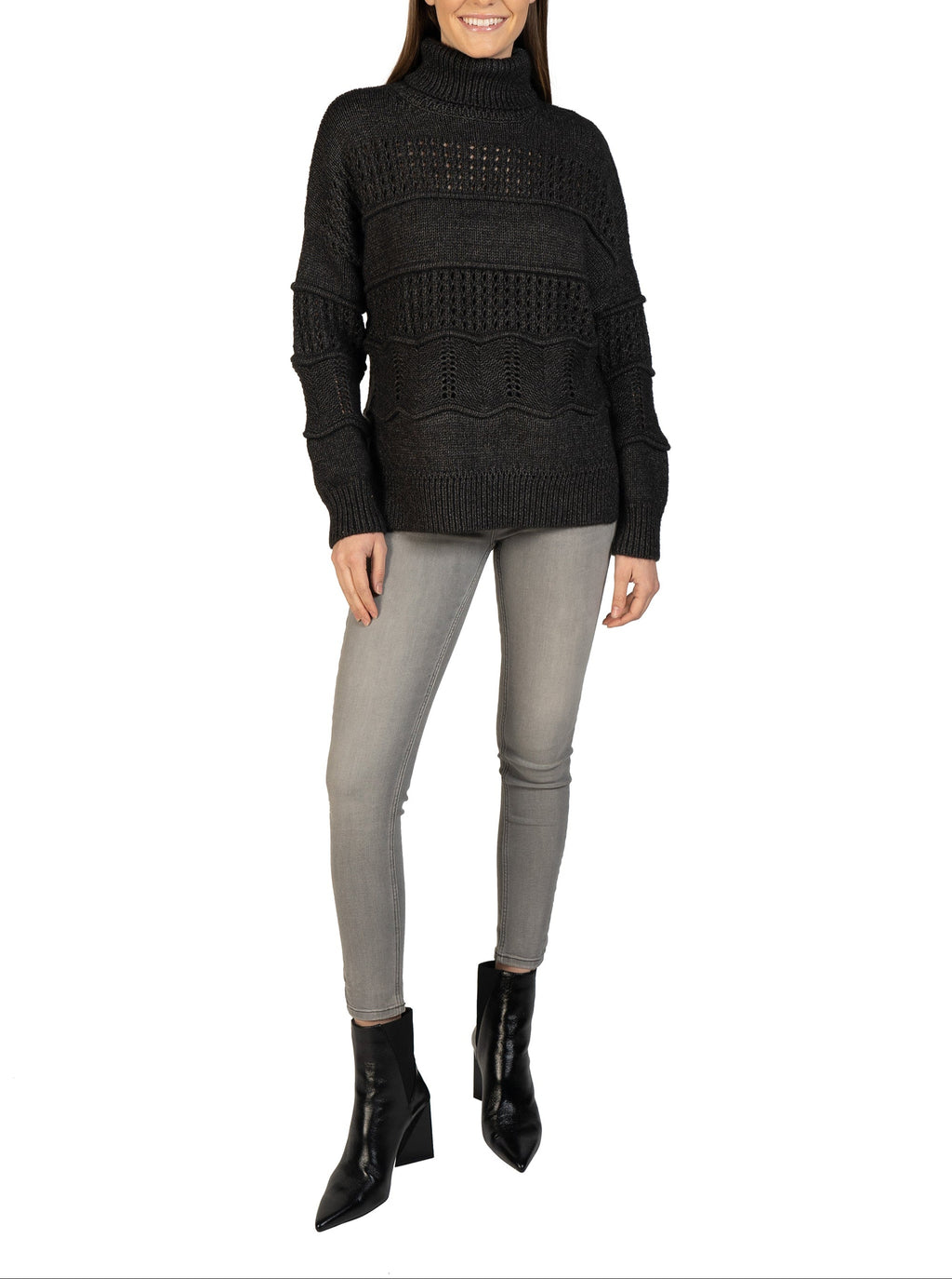 Cable Knit Turtleneck Pullover
