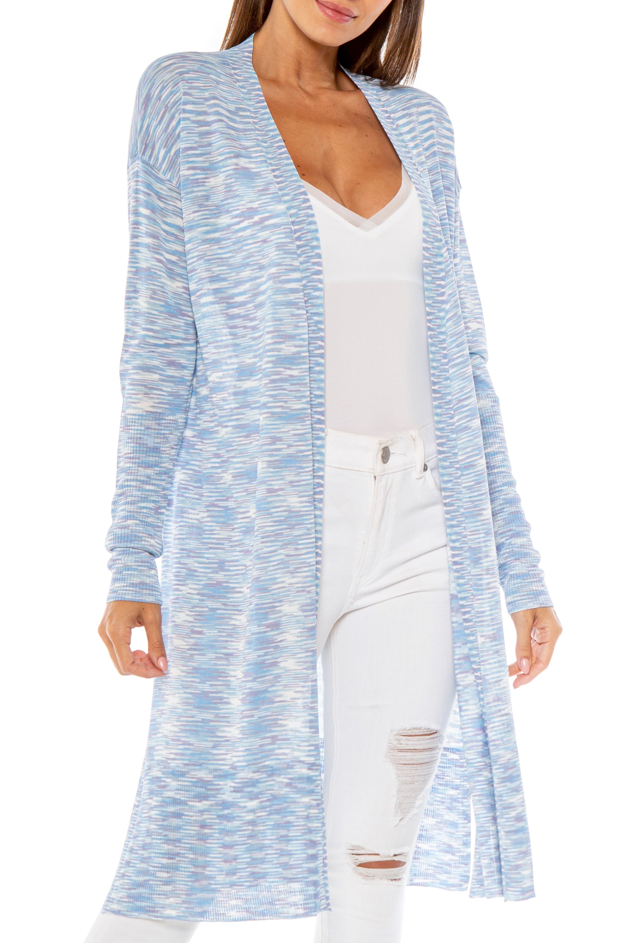 Gavin Long Multicolor Space Dye Cardigan