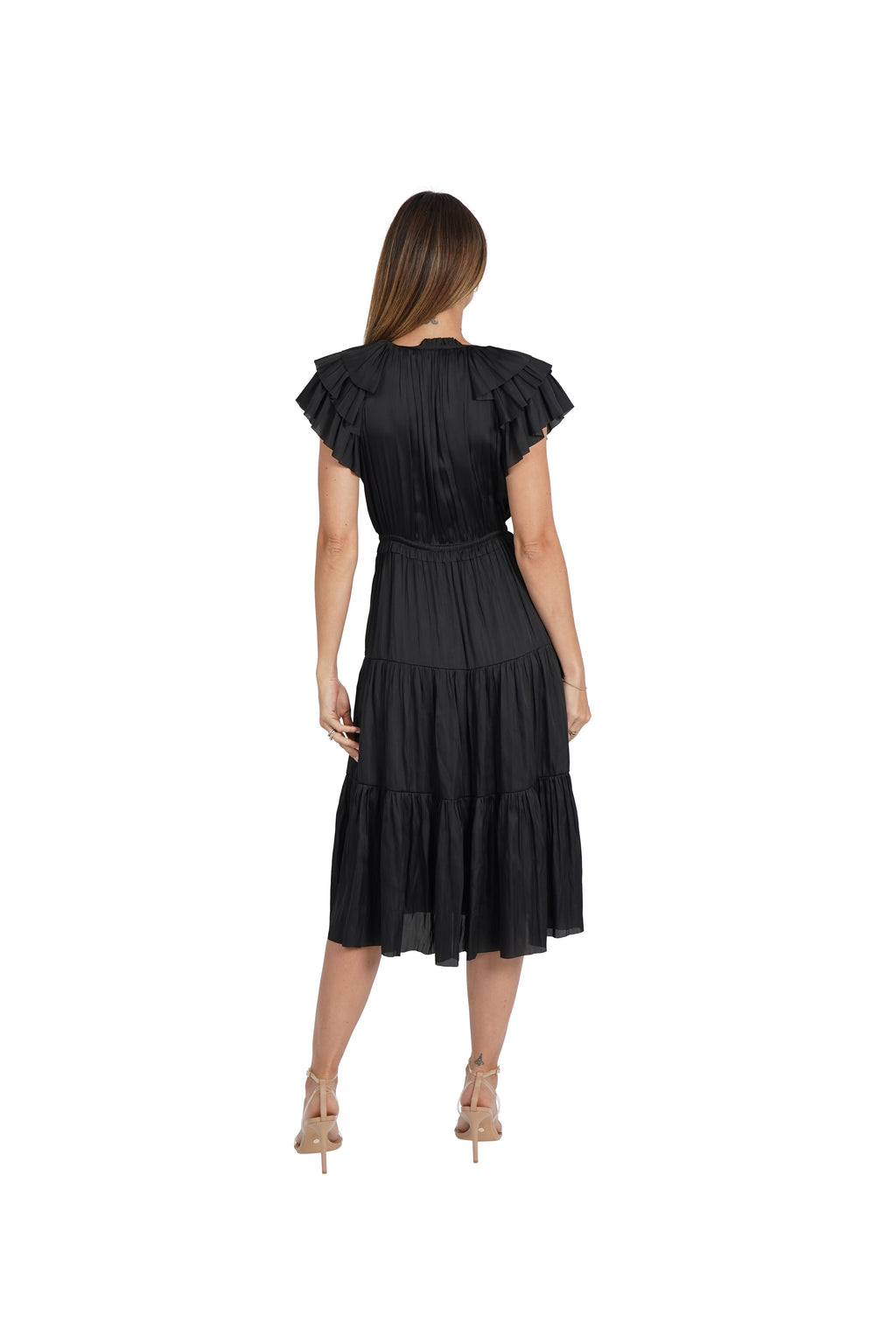 Pamela Ruffle Trim Midi Dress