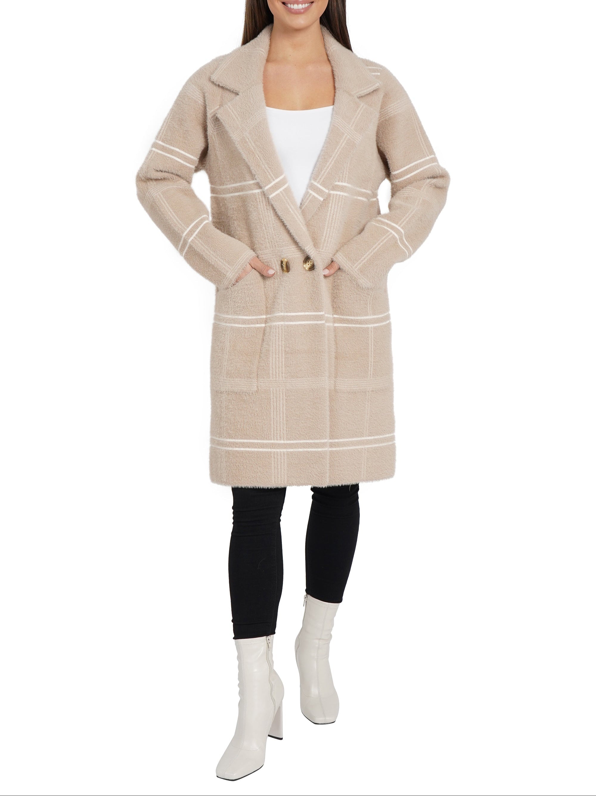 Mina Plaid Coatigan