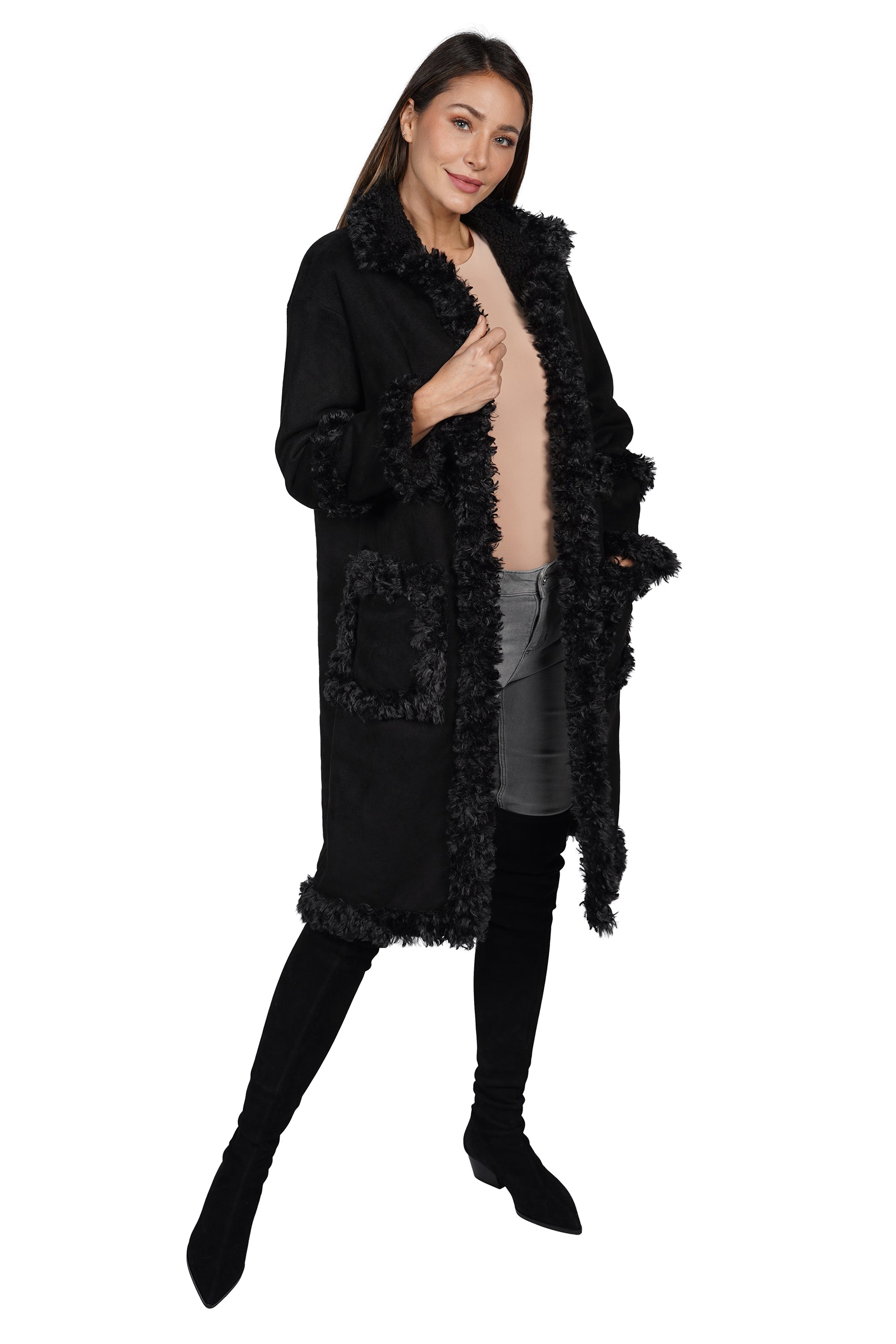 Pamela Shearling Faux Fur Coat